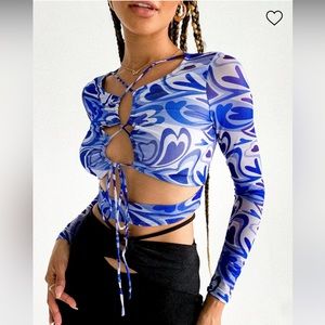 Princess Polly Long Sleeve Crop Top NWT